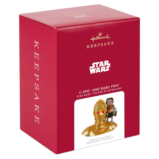 Star Wars: The Rise of Skywalker C-3PO and Babu Frik Hallmark 2021 Keepsake Ornament With Light and Sound
