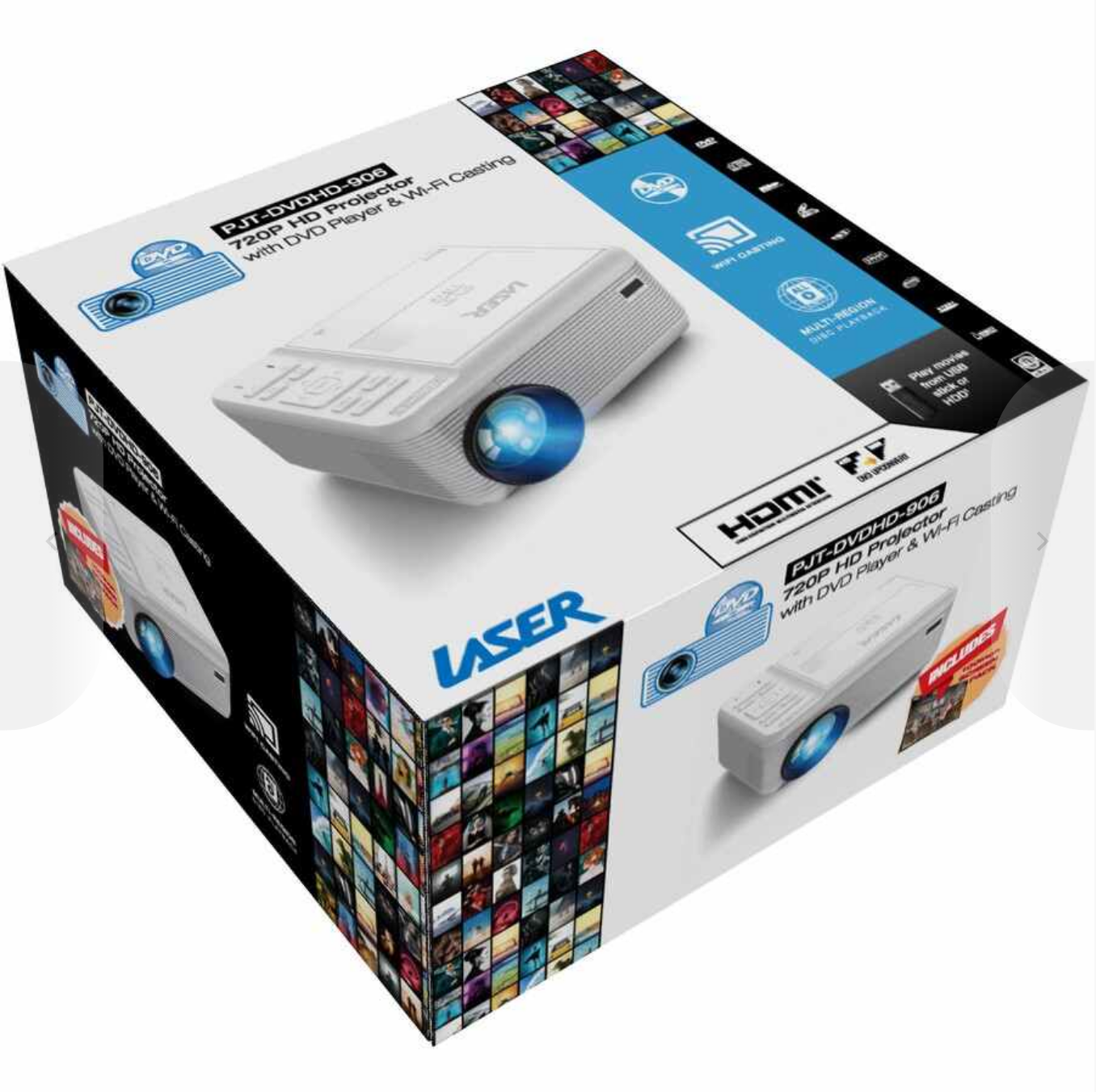 Laser LED Projector with DVD Player and Wi-Fi Casting - N05428