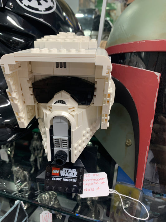 Star Wars lego helmet scout trooper no box already built