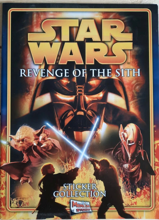 Star Wars Revenge Of The Sith Unused Sticker Album Poster 2005 Vader Merlin
