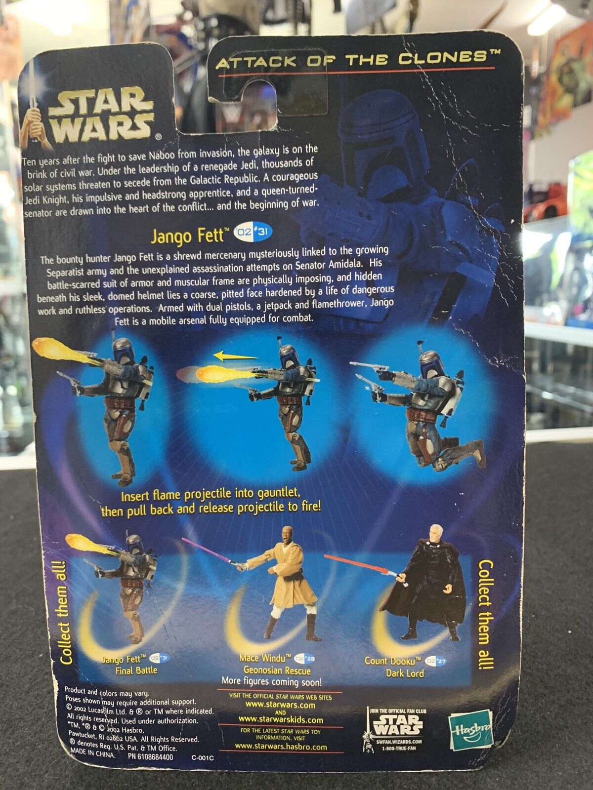 Star Wars Jango Fett Final Battle 2002 Hasbro Box Damage Unopened