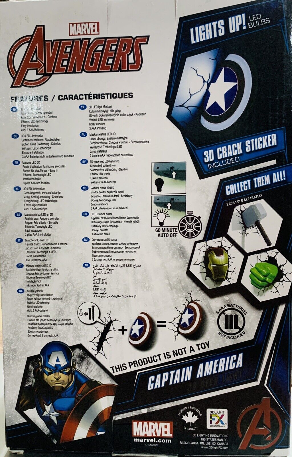 Marvel Avengers Captain America 3D Deco Light