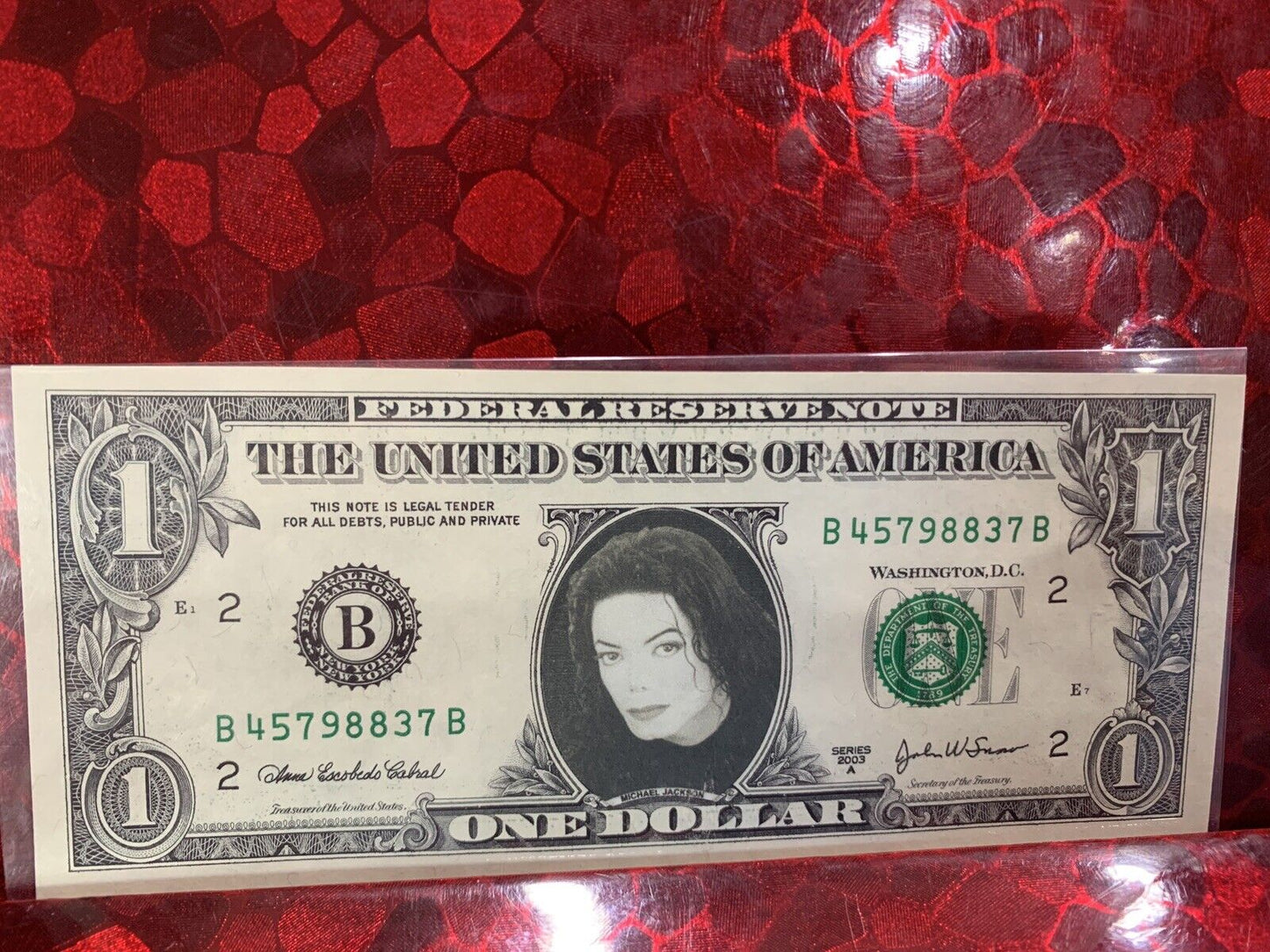Celebrity money , Michael Jackson , Real , In Protective Sleeve , N03078