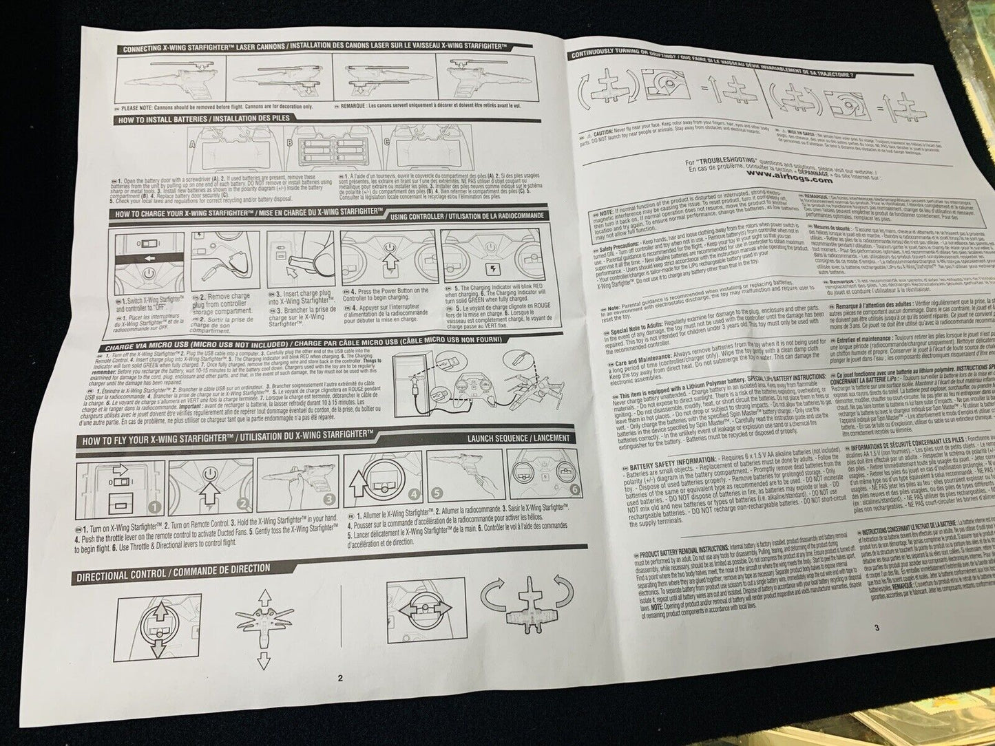 Star Wars Air Hogs X Wings Star Fighter remote control new in box N05719